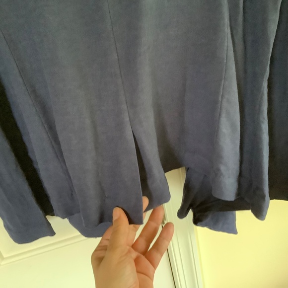 H by Halston Draped Zip Front Linen Blend Blazer Navy SZ 14 - Picture 13 of 16